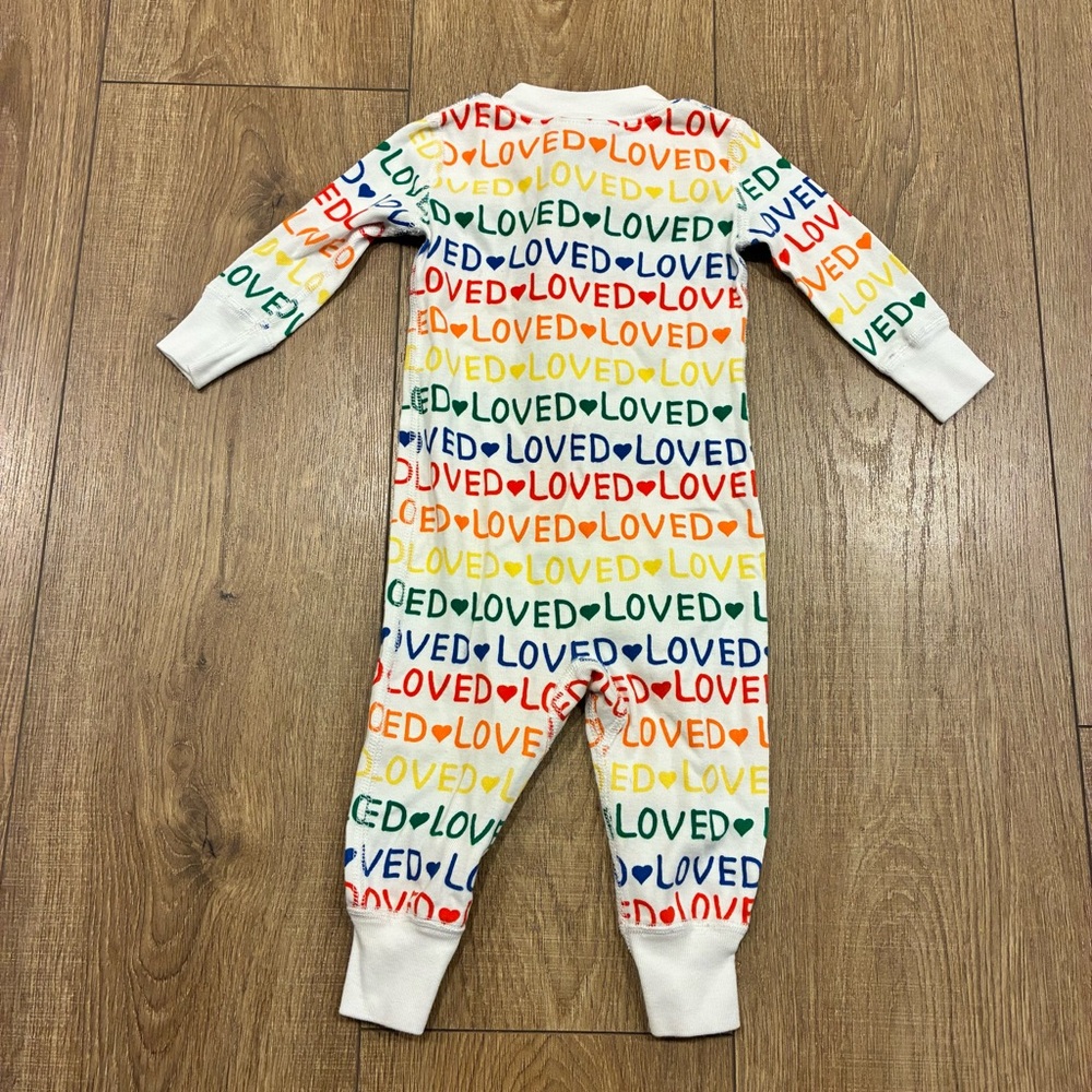 Hanna Andersson Multicolor 'Loved' Print Kids Footie - Picture 3 of 3